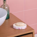 Розовая керамическая мыльница Akvarel