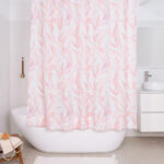 Розовая штора для ванной Akvarel