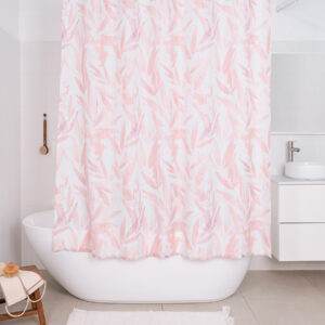 Розовая штора для ванной Akvarel