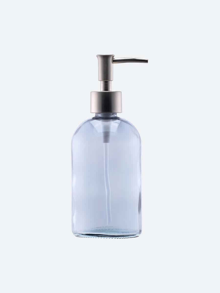 Голубой стеклянный дозатор для жидкого мыла Teriberka