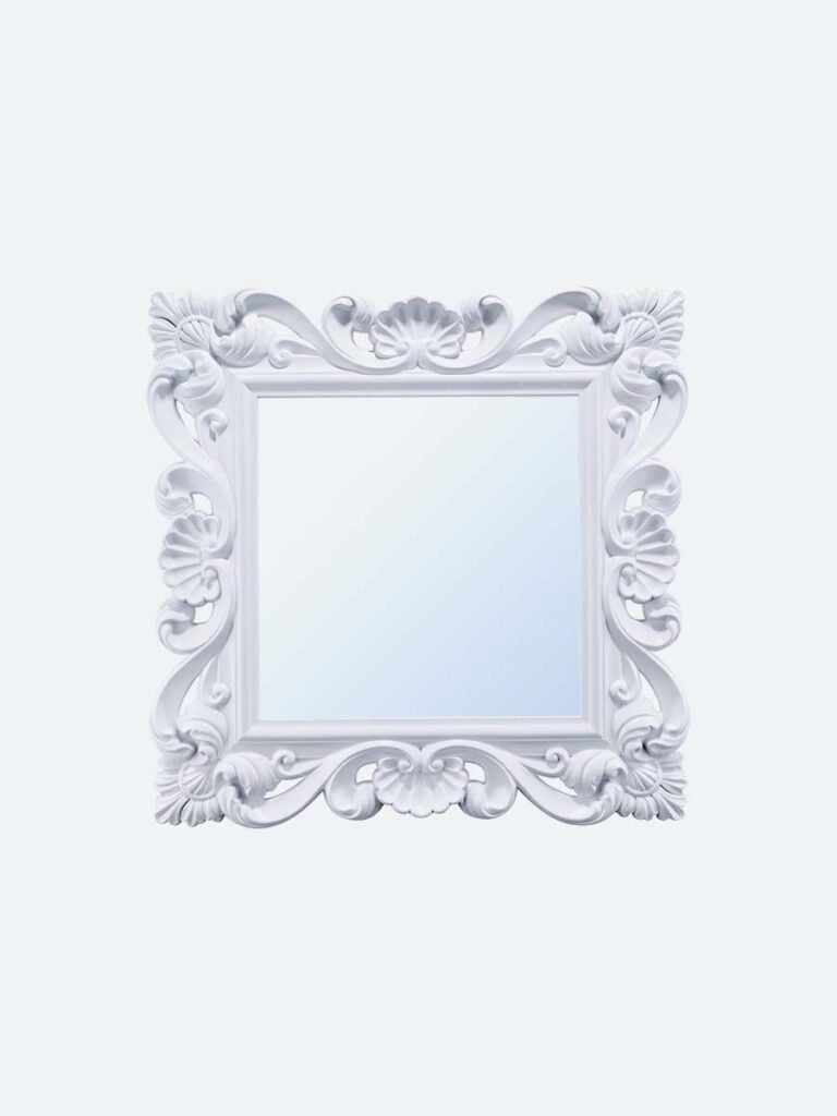 Большое белое квадратное зеркало Iris