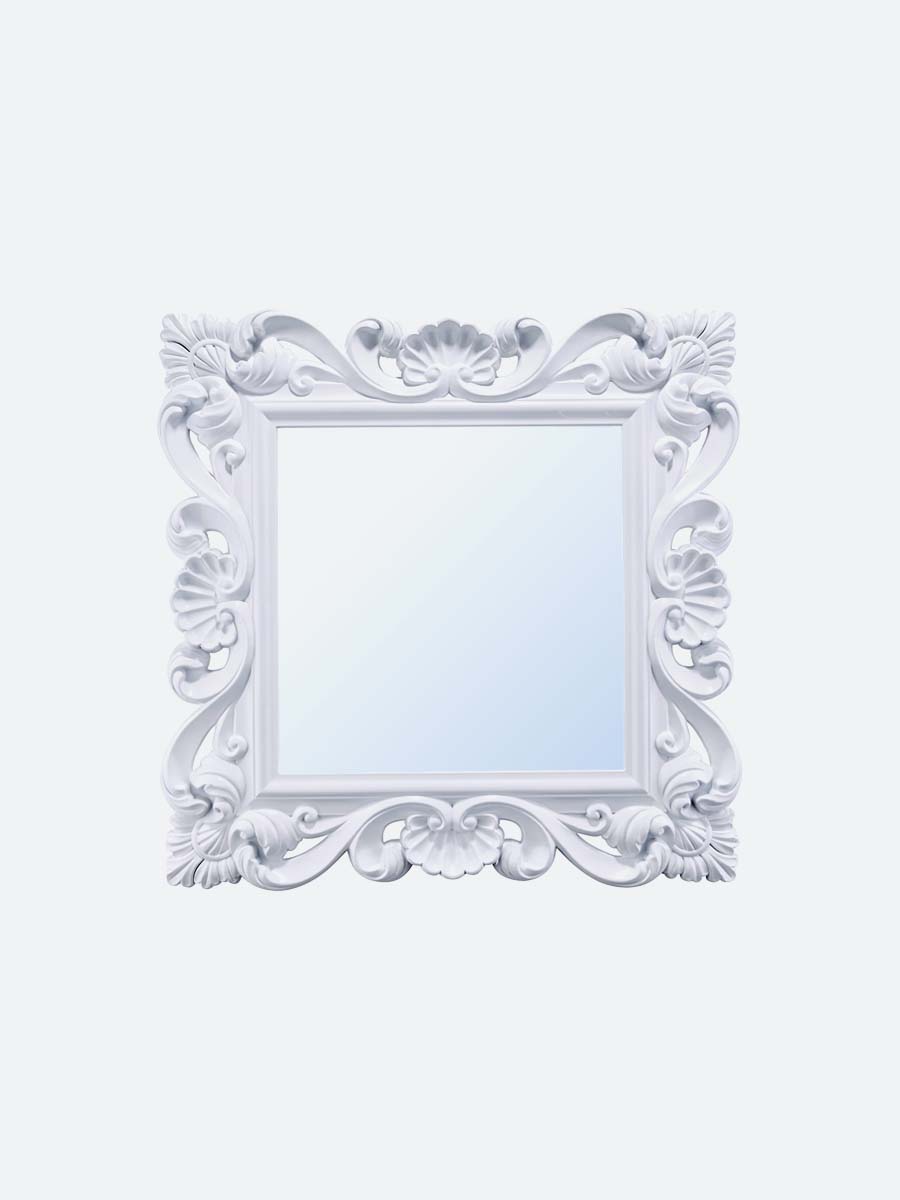 Большое белое квадратное зеркало Iris
