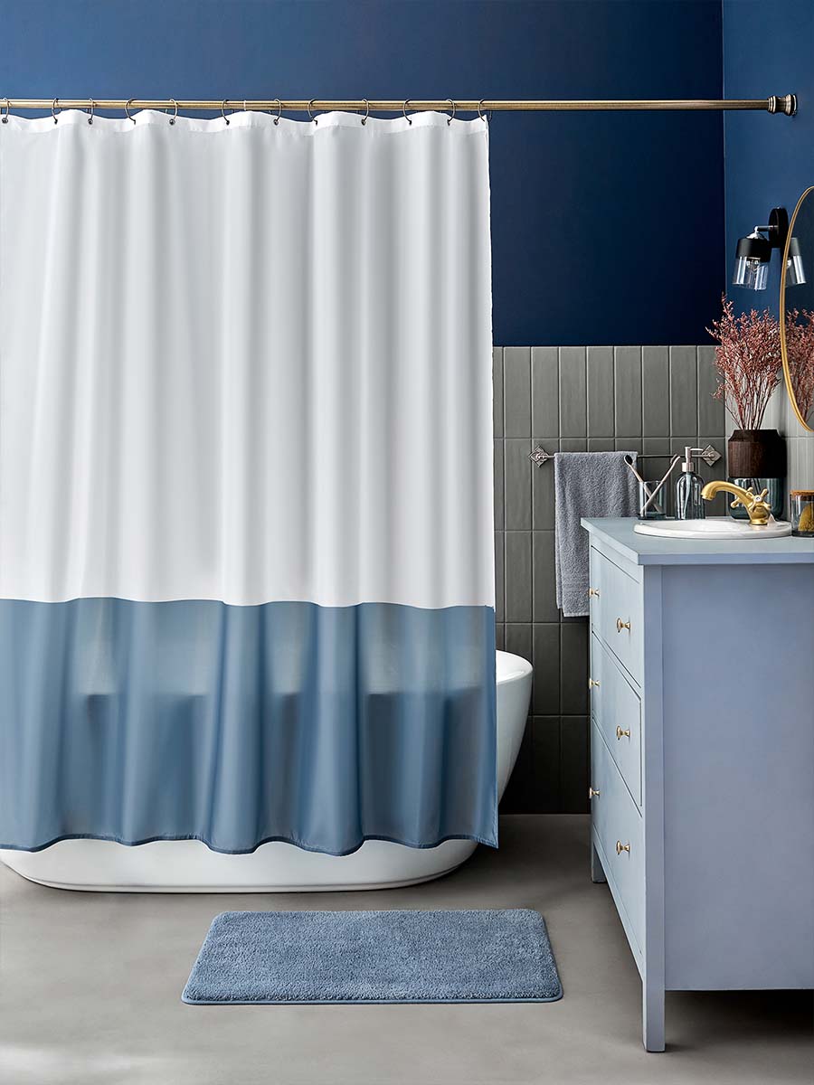 Белая тканевая штора для ванной Teriberka
