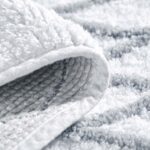 Бело-серый мягкий коврик для ванной Nomads