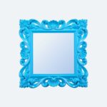 Большое голубое квадратное зеркало Iris