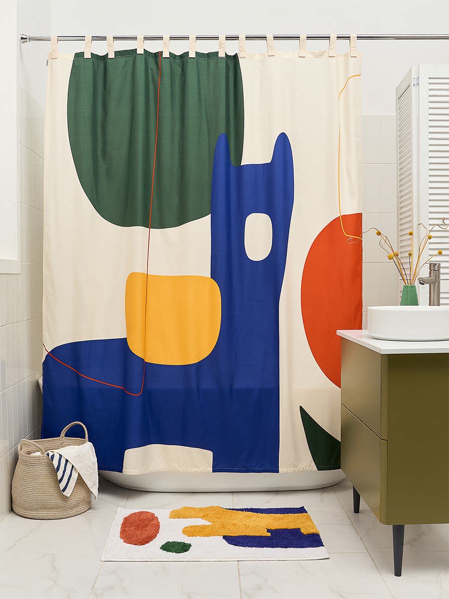 Цветная тканевая штора для ванной Kira