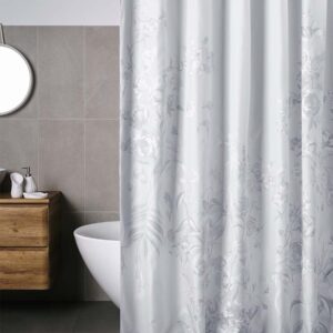 Белая тканевая штора для ванной Fleur
