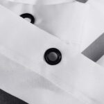Черно-белая тканевая штора для ванной Grafica