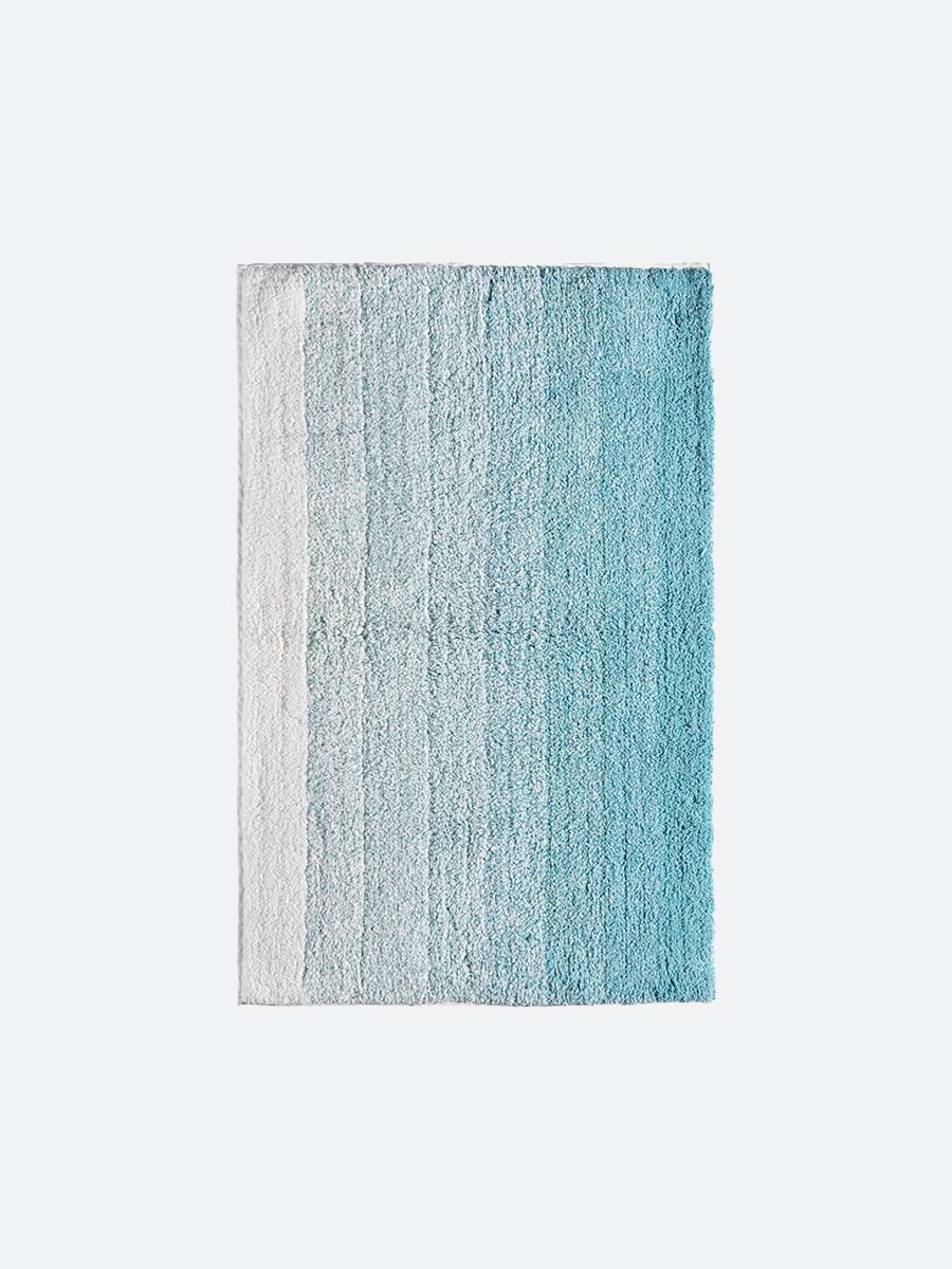 Коврик для ванной из хлопка градиентного бело-голубого цвета Sukhona