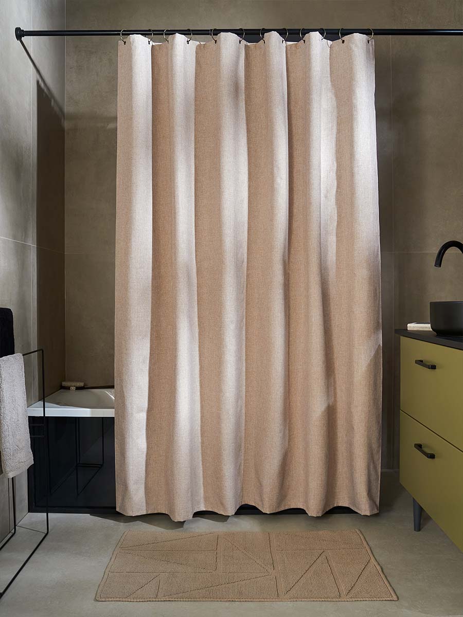 Бежевая тканевая штора Duna для ванной комнаты