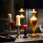 Металлический черный подсвечник